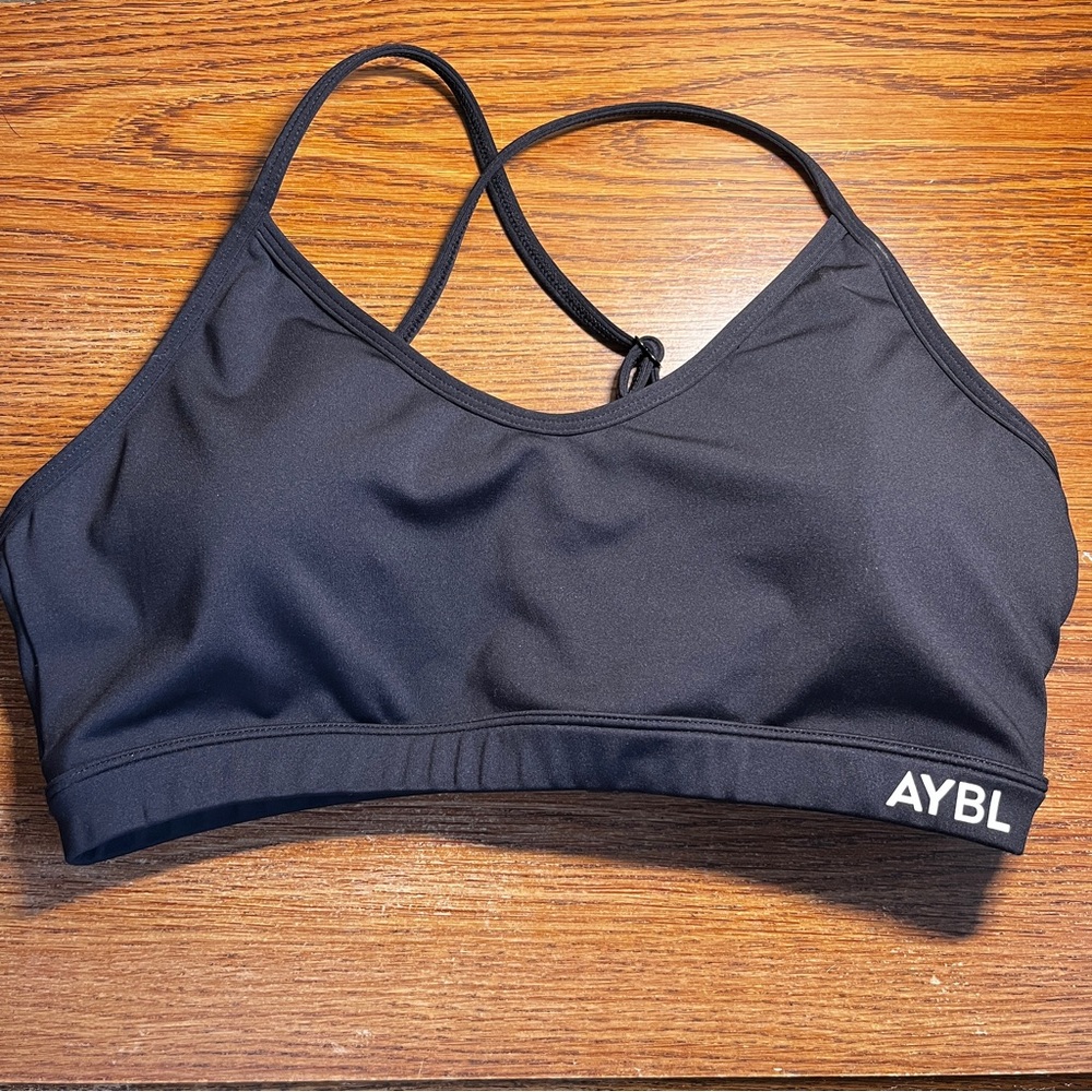 AYBL Black Sports Bra with Racerback Design